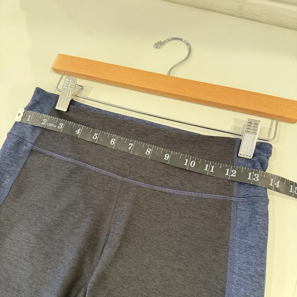 Outdoor Voices Navy‎ Blue Black Colorblock Heathered Cropped Leggings M Capri